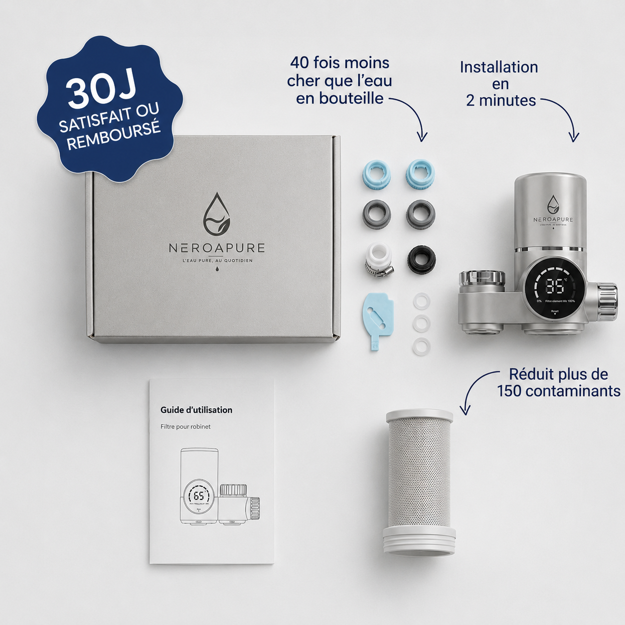 NeroaPure Pro — Purificateur d'Eau avec Affichage Digital