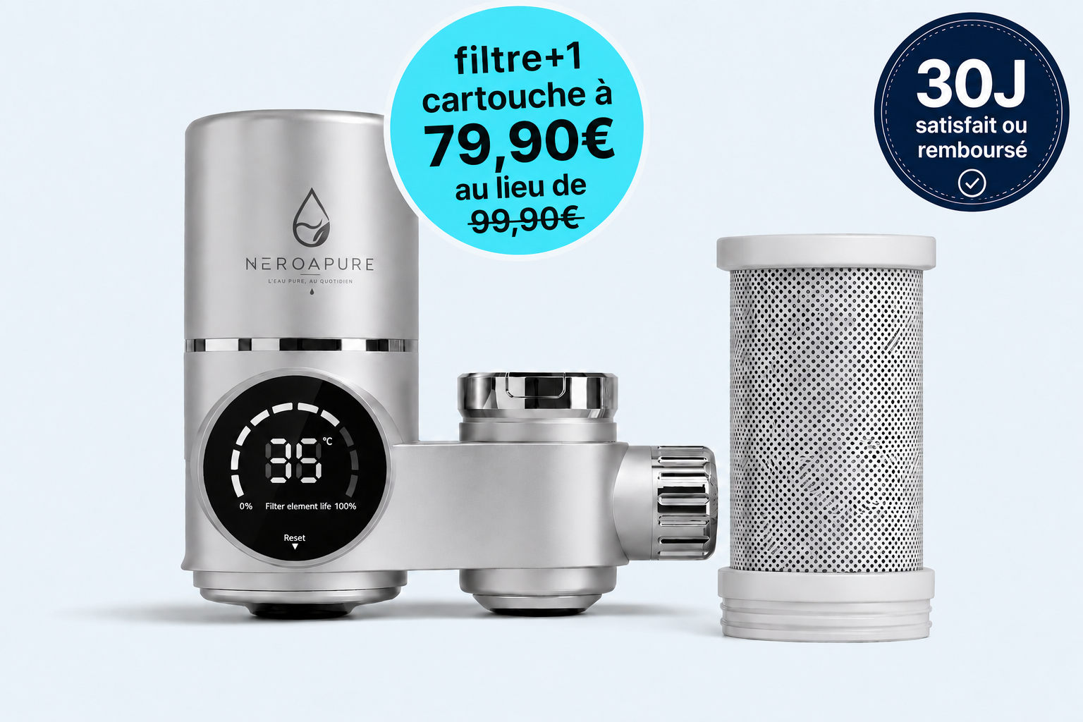 NeroaPure Pro — Purificateur d'Eau avec Affichage Digital